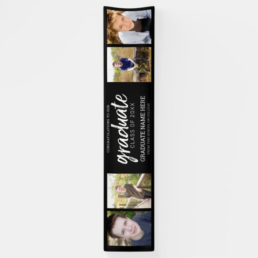 4 Foto Virtual Abschluss Class of add year Black Banner (Vertikal)