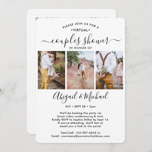4 Foto Virtual Coups Brautparty per Mail Einladung (Vorne/Hinten)