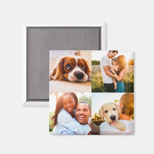 4 Foto von Edge Print Magnet Template Square (Vorderseite/Rückseite)