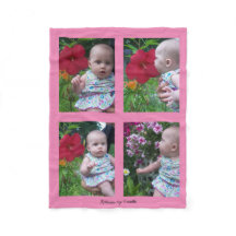 4 Foto-Vorlage in Pink Baby Fleece Blanket
