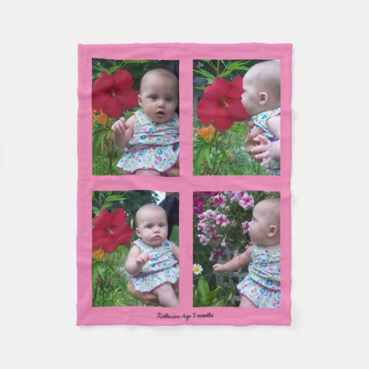 4 Foto-Vorlage in Pink Baby Fleece Blanket (Vorderseite)
