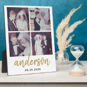 4 Foto Wedding Collage Handgeschriebener Name Fotoplatte (Seite)