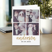 4 Foto Wedding Collage Handgeschriebener Name Karte