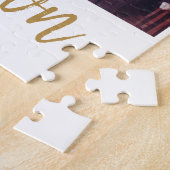 4 Foto Wedding Collage Handgeschriebener Name Puzzle (Seite)