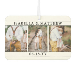 4 Foto Wedding Collage Modernes Schwarz & Weiß Her Autolufterfrischer