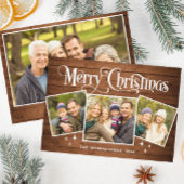 4 FOTO Weihnachten Rustic Brown Wood Gruß Boho