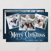 4 FOTO Weihnachten Rustikal Blauer Wald Gruß (Vorne/Hinten)