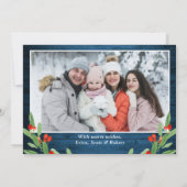 4 FOTO Weihnachten Rustikal Blauer Wald Gruß (Rückseite)