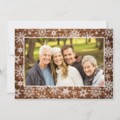 4 FOTO Weihnachten Rustikal Braun Holz Gruß (Rückseite)