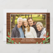 4 FOTO Weihnachten Rustikal Braun Holz Gruß (Rückseite)