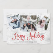 4 FOTO Weihnachten Rustikale Birch Bark Gruß (Vorderseite)