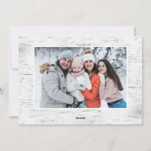 4 FOTO Weihnachten Rustikale Birch Bark Gruß (Rückseite)