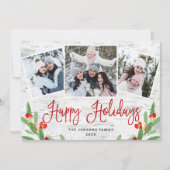4 FOTO Weihnachten Rustikale Birch Bark Gruß (Vorderseite)