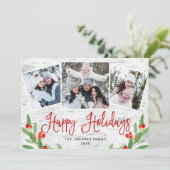 4 FOTO Weihnachten Rustikale Birch Bark Gruß (Stehend Vorderseite)