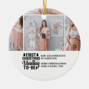 4 Foto werdende Mutter Weihnachten Schwangerschaft Keramik Ornament