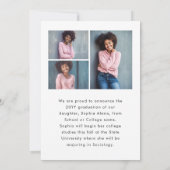 4 Foto White Overlay Eleganter Script-Abschluss Ankündigung (Rückseite)