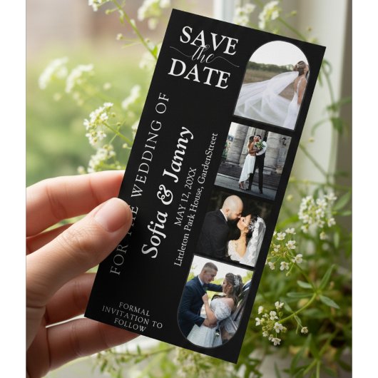 4 Fotoautomaten-Stil Hochzeit "Save the Date"-Lese Save The Date