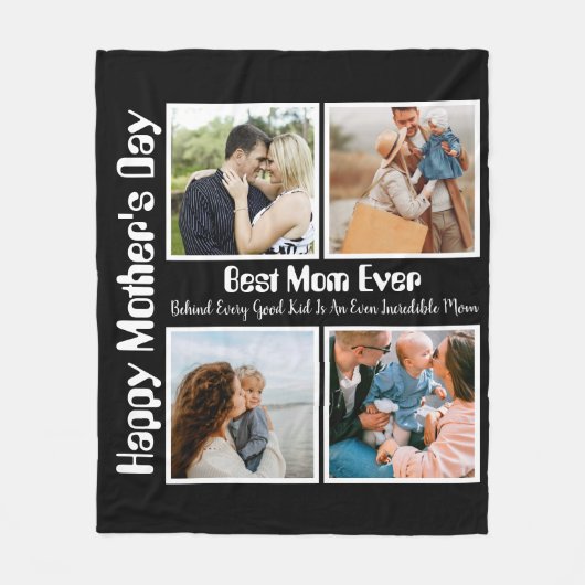 4 FotoCollage Beste Mama je Fleecedecke (Vorderseite)
