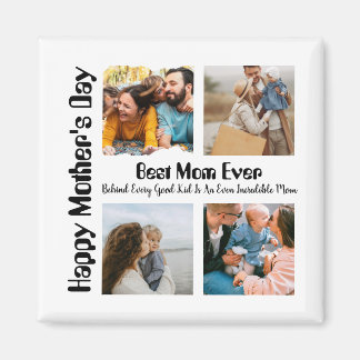 4 FotoCollage Beste Mama je Magnet