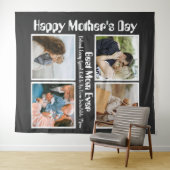 4 FotoCollage Beste Mama je Wandteppich (Beispiel (Horizontal))