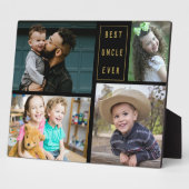 4 FotoCollage Beste Onkel je Schwarz und Gold Fotoplatte (Seite)