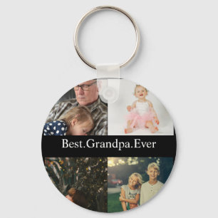 4 FotoCollage Beste Opa je Schlüsselanhänger