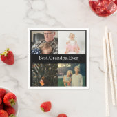 4 FotoCollage Beste Opa je Serviette (Beispiel)