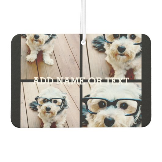 4 FotoCollage - BILDEN SIE IHRE HINTERGRUNDFARBE. Autolufterfrischer (Vorderseite)