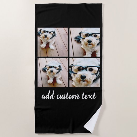 4 FotoCollage - BILDEN SIE IHRE HINTERGRUNDFARBE. Strandtuch (Vorderseite)