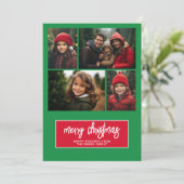 4 FotoCollage - Frohe Weihnachten Botanisches Rote (Stehend Vorderseite)