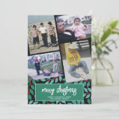 4 FotoCollage - Frohe Weihnachten Botanisches Schw (Stehend Vorderseite)