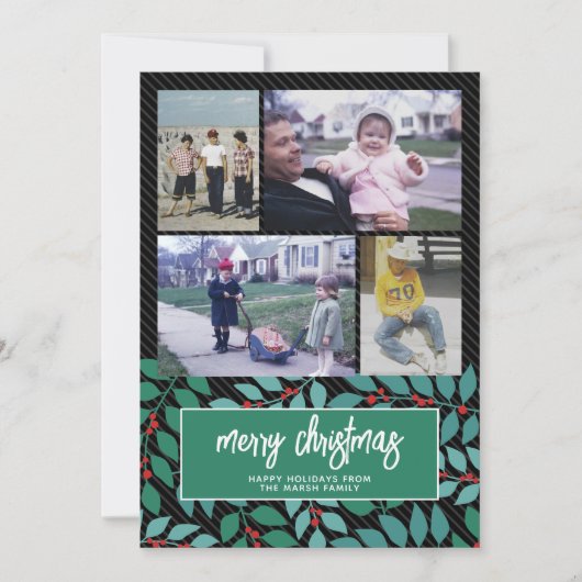 4 FotoCollage - Frohe Weihnachten Botanisches Schw (Vorderseite)