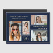 4 Fotocollage-Glückwunsch Graduate Magnetkarte (Vorne/Hinten)