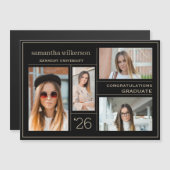 4 Fotocollage-Glückwunsch Graduate Magnetkarte (Vorne/Hinten)