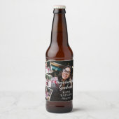 4 Fotocollage Graduation Party Bierflaschenetikett (Vorderseite)