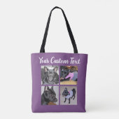 4 FotoCollage| Hund Lila Tote Tasche (Rückseite)