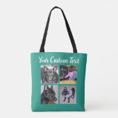 4 FotoCollage| Hundegrüne Totbeutel Tasche (Rückseite)