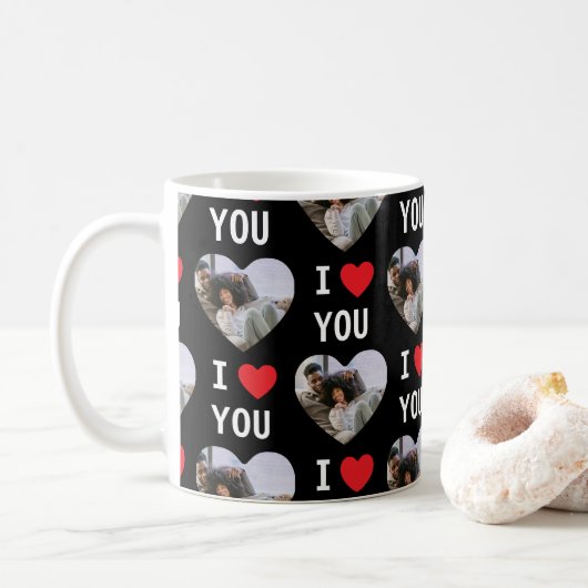 4 FotoCollage I Liebe Sie Kaffeetasse (Mit Donut)