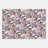 4 FotoCollage in einem trendigen Hexagon-Muster Geschenkpapier Set (Vorderseite 3)