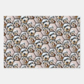 4 FotoCollage in einem trendigen Hexagon-Muster Geschenkpapier Set (Vorderseite)