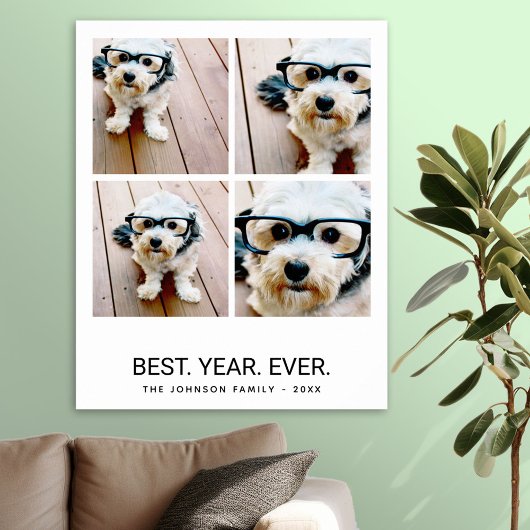 4 FotoCollage Minimalistisch - Best Year Ever Post Poster