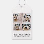 4 FotoCollage Minimalistisch - Bestes Jahr für Sch Geschenkanhänger (Vorderseite)
