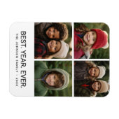 4 FotoCollage Minimalistisch - Bestes Jahr Magnet (Horizontal)