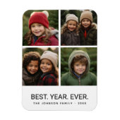 4 FotoCollage Minimalistisch - Bestes Jahr Magnet (Vertikal)