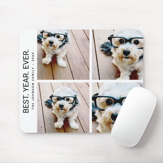 4 FotoCollage Minimalistisch - Bestes Jahr Mousepad (Mit Mouse)