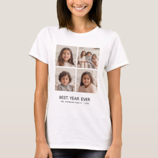 4 FotoCollage Minimalistisch - Bestes Jahr T-Shirt