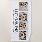 4 FotoCollage Minimalistisch - Bestes Jahr überhau Strandtuch (Vorderseite)