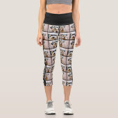 4 FotoCollage mit benutzerdefiniertem Text auf den Capri Leggings (Vorderseite)