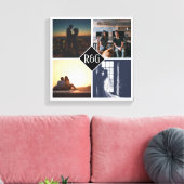 4 FotoCollage Mit Monogramm Leinwanddruck (Insitu (Wohnzimmer))