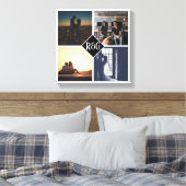 4 FotoCollage Mit Monogramm Leinwanddruck (Insitu (Schlafzimmer))